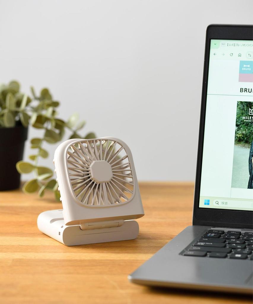 BRUNO Portable Fan, Handheld Fan, Compact, 5-Way Folding Fan, Type-C Charging, Mobile, 4 Airflow Settings, Strap Included, Light Blue, BDE068-LBL