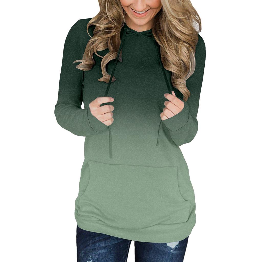 Women Pocket Long Sleeve Hoodies Sweatshirt Pullover Shirt Tops Blouse
