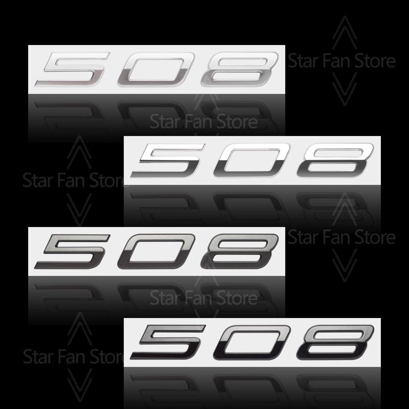 HRUC6 Metalowe Do Nowego Peugeot 308 208 508 Emblemat z Logo Naklejki 3D Emblemat Błotnika Naklejka Akcesoria Samochodowe Dekoracja Litery Stylizacja Samochodu