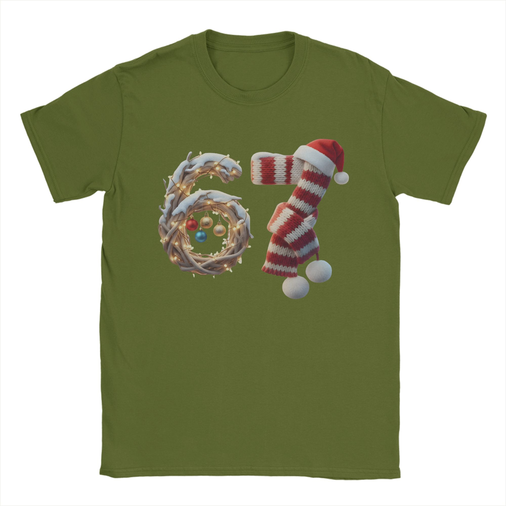 

Funny Christmas 67 Knit Scarf T-Shirt for Men Novelty 100% Cotton Tee Shirt Round Neck Short Sleeve T Shirts Clothing 4XL