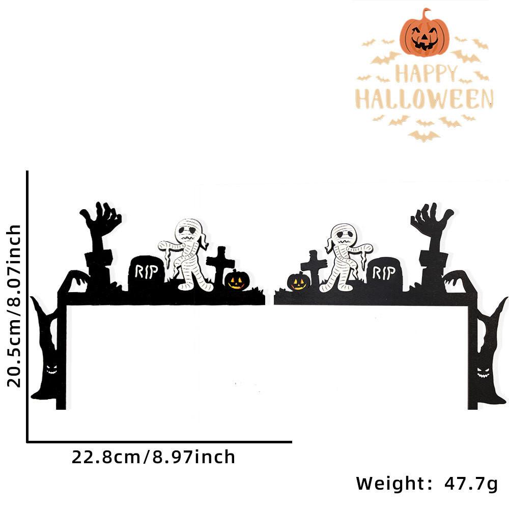 Wooden Halloween Decorative Door And Window Frames With Spooky Designs Themed
