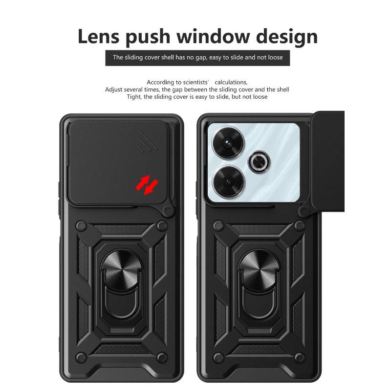 Custodia protettiva per fotocamera per Xiaomi Redmi 13 4G Redmi13 Redmi Note 13R Cover ad anello ibrida Armor