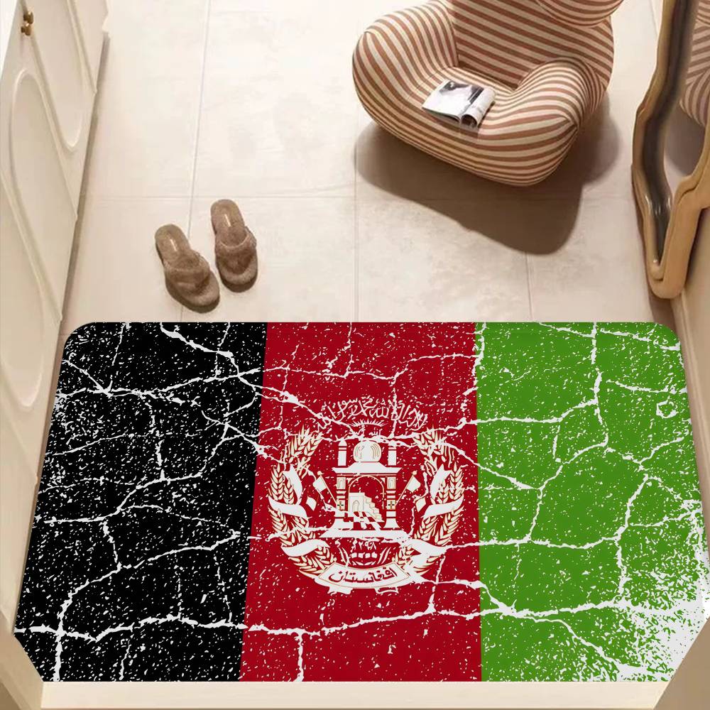 Tappetino da Bagno Tappetino d'Ingresso Antiscivolo Decorazione Stanza Bambini Camera da Letto Balcone Tappeto Soggiorno Bandiera Afghanistan Afghan Anime