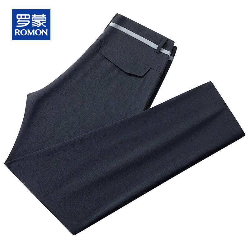 ROMON Men's Lightweight High-Stretch Straight-Leg Casual Pants