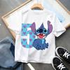 Enfants 1-9 Anniversaire Enfant T-shirts Bébé Fête Numéro Chemise Vêtements Mignon Ange T-shirt Fille Garçon Manches Courtes Vêtements Haut Cadeau