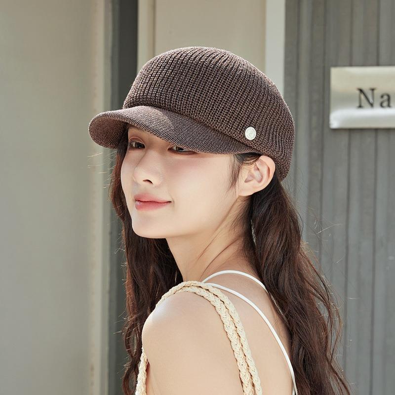 Baseball Cap Summer Thin Knitted Cap Vacation Sun Hat Women's Outdoor Sun Protection Visor Equestrian Hat Fashion