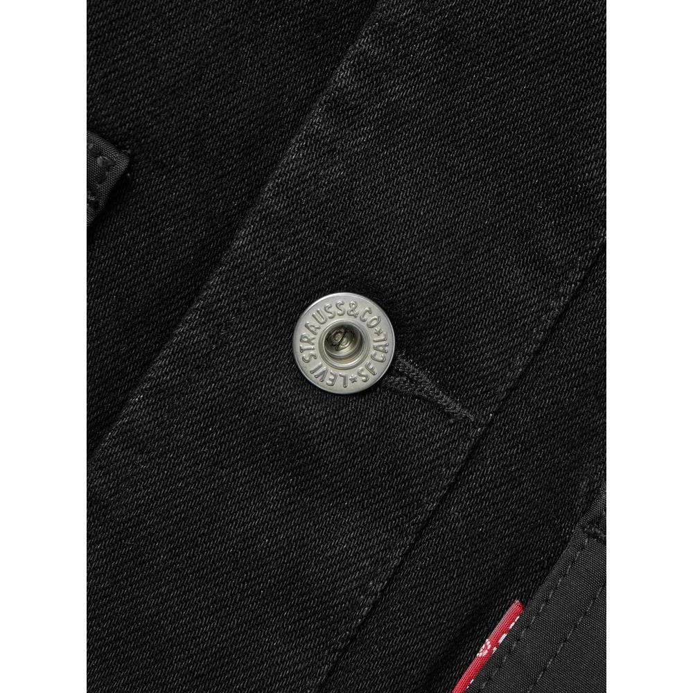 Levis Patchwork Minimalist Comfortable Loose Fit Long Sleeve Denim Jacket Men Jackets Black 002I5-0002