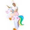 Erwachsene Kinder Buntes Einhorn Aufblasbares Kostüm Karneval Halloween Lustig Niedlich Bühnenkleid Für Kind Ausgefallene Anzüge