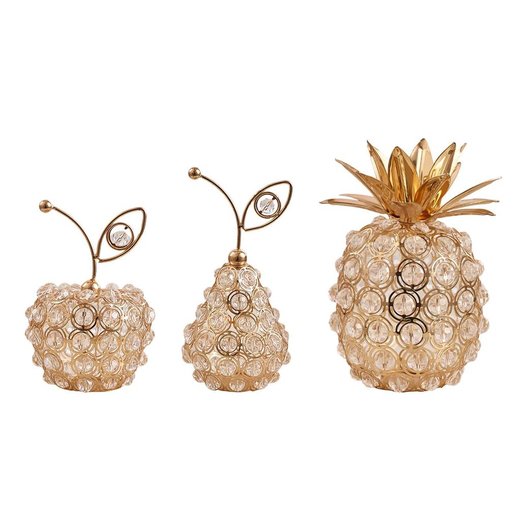 Crystal Fruit Statue Ornament Figurine Art Crafts for TV Cabinet Tabletop Decoration