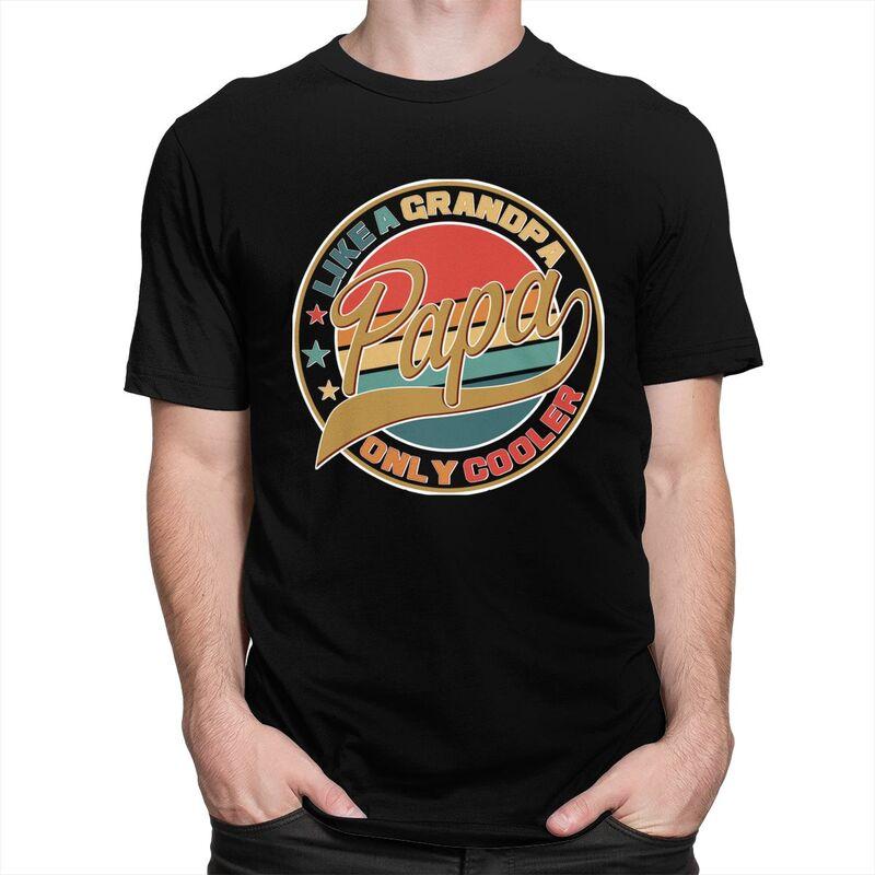 Custom Male Papa Like A Grandpa Only Cooler T Shirts ShortSleeve Cotton Tshirt Tshirt Casual Dad Fathers Day Gift Tee