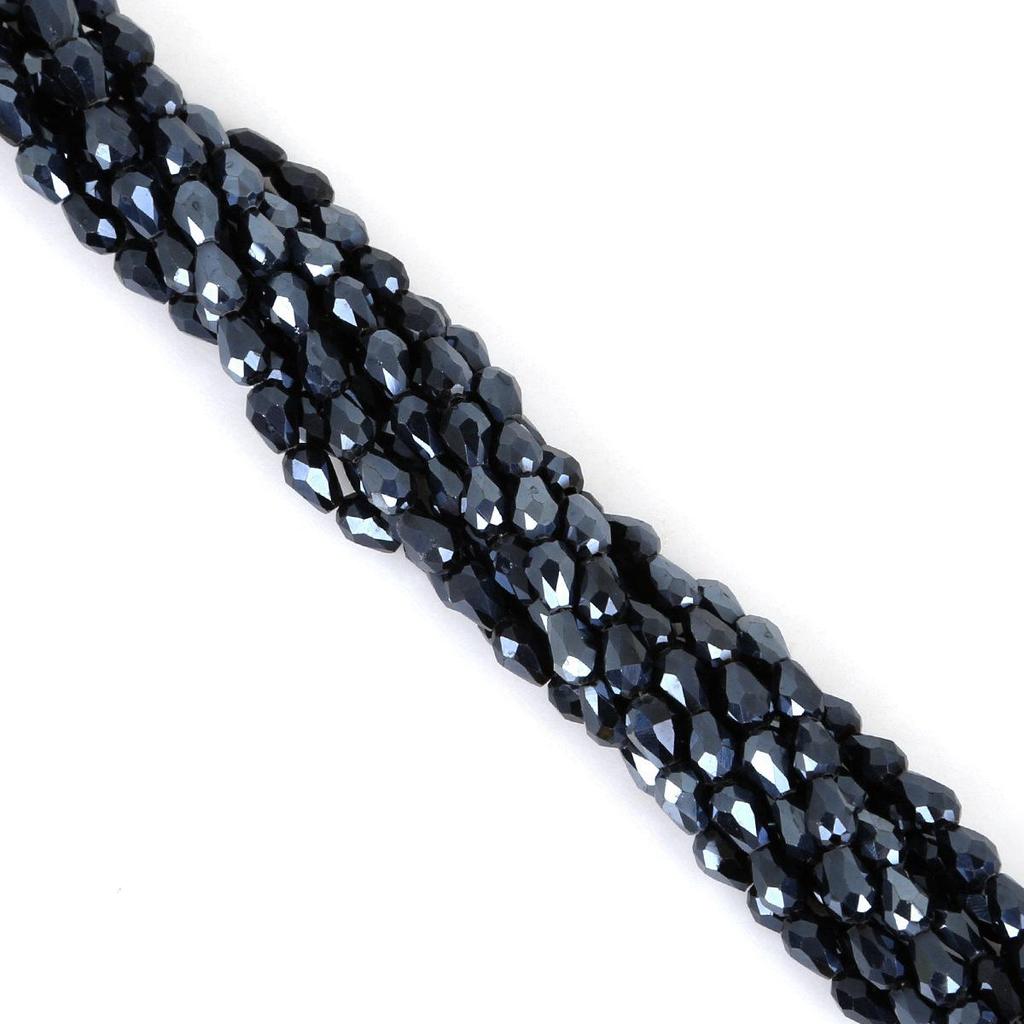65pcs 4x6MM Teardrop Glass Beads for DIY Hairpins, Bracelets, Necklaces, and Earrings