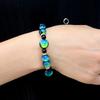 [GOLD STONE] Glowing Firefly Glass Kerama Marine Bracelet, Okinawa Power Stone, Inner Diameter: Approx. 15cm