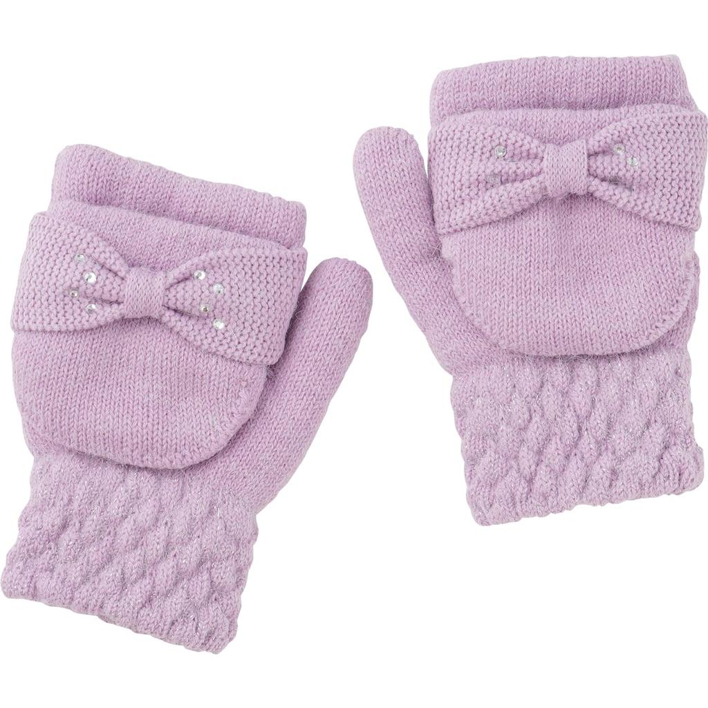 Kids Gloves Mittens for Ribbon Cold Fleece Antique Ages [Arisana] Girls, Children, Gloves, Kids, Protection, Lining, Lavender, 6-12