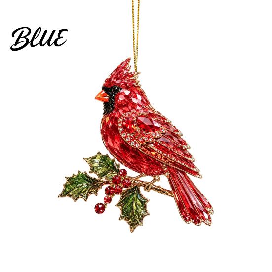 Durable Festive Decor Hanging Thoughtful Ornament Acrylic Animal Christmas Faux Crystal Flat Print Gift