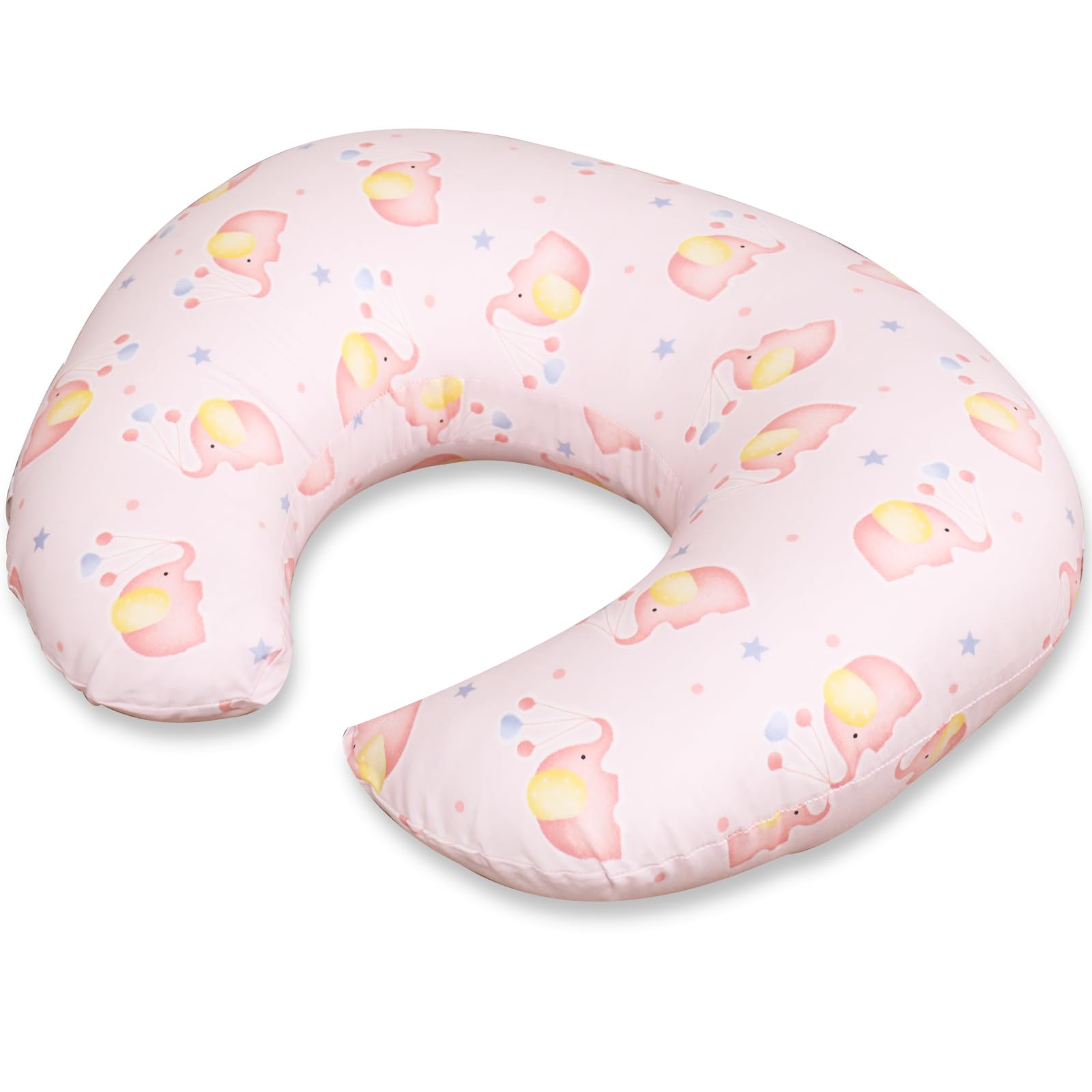 

Magic Elephant Nursing Baby Cuddle Maternity Pillow with Removable Machine Baby Shower Gift U-Shaped Pillow, Pillow, Cover, Washable, 100% Cotton, розовый