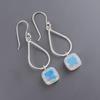 Milky Opal Gemstone 925 Sterling Silver Handmade Jewelry Dangle Earrings 1.90" EE-7-14