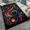 Musical Notes Non-Slip Floor Mat, Treble Clef Design Plush Carpet for Living Room Bedroom Game Room Dorm Decor