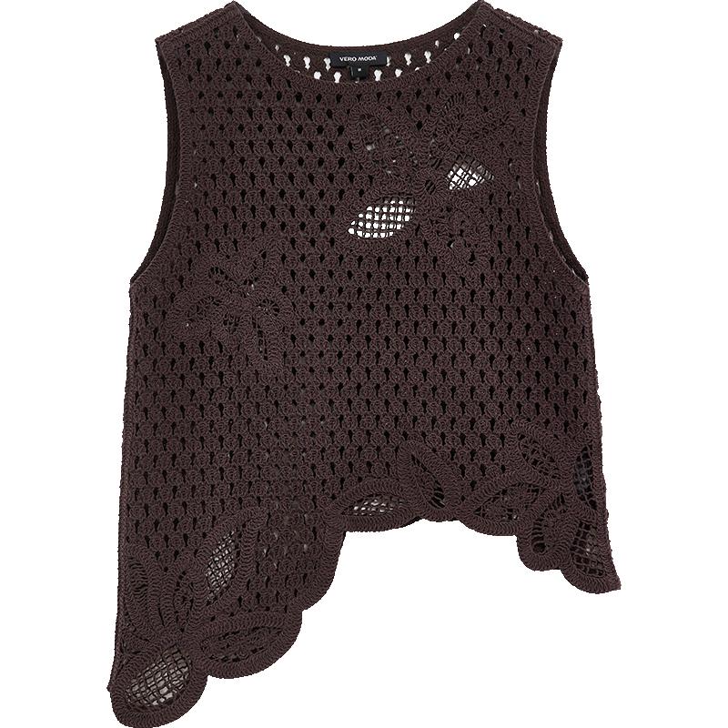 VEROMODA Women s Pure Cotton Asymmetric Crochet Knit Top M