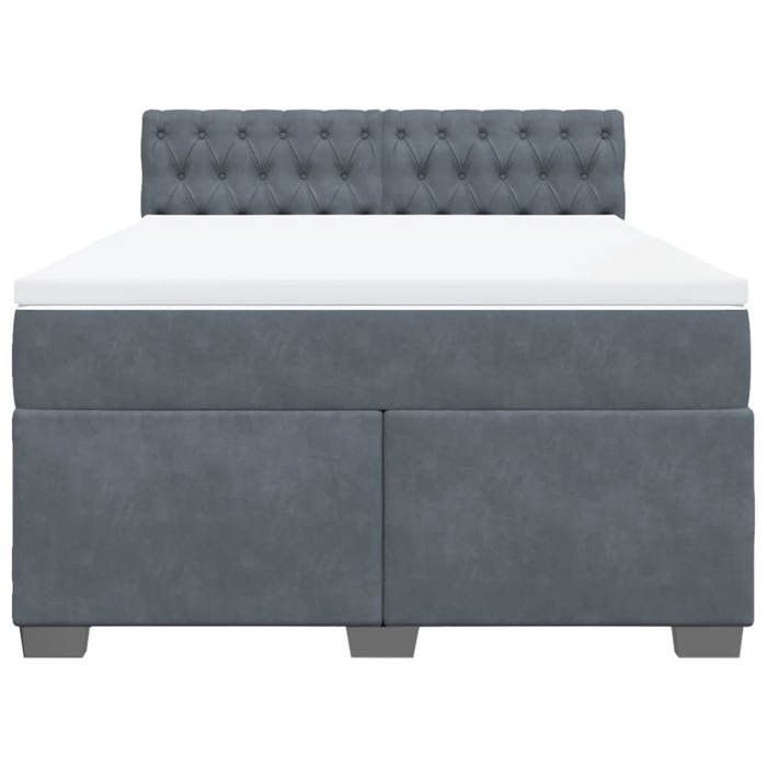 Maison Exclusive - Sommier à lattes de lit et matelas Gris foncé 160x200cm Velours