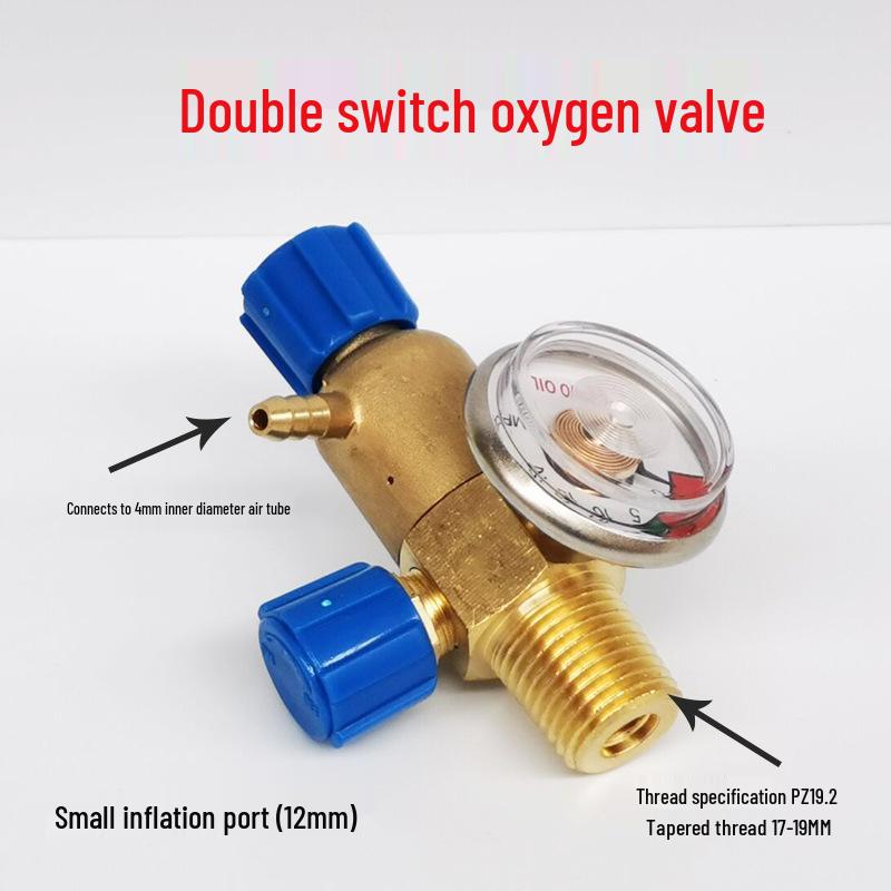 2L Portable Welding Torch Kit: Air Conditioning Accessories with Oxygen Meter, Valve, Bridge, 4L Oxygen Cylinder, and Inflation Tube.