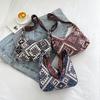 Women Ethnic Crossbody Bag Canvas Shoulder Bag with Adjustable Strap Multicolor Hobo