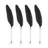 PATIKIL 4pcs Feather Pen, Fluffy Vintage Ink Quill Pen, Elegant Plated Rod, Feather Pen for Calligraphy, Signature, Guest Wedding Gift, Black