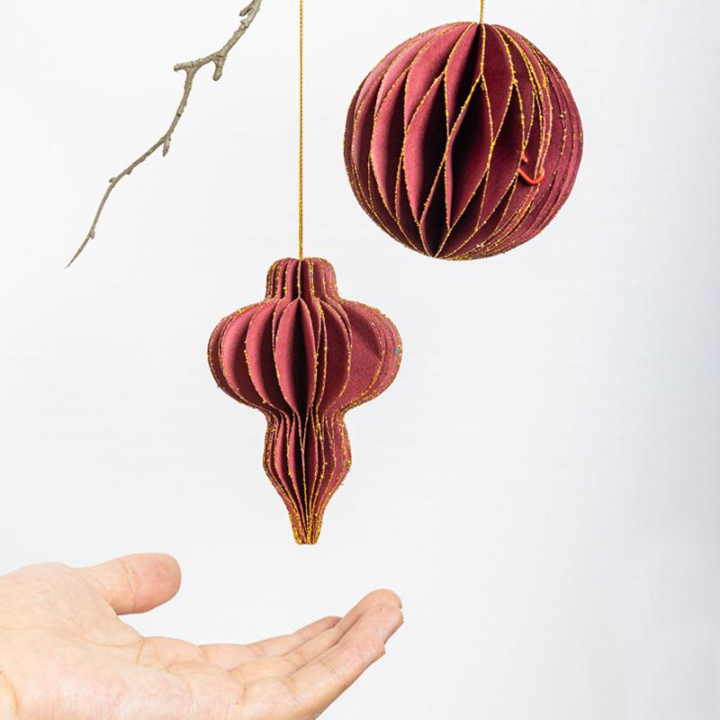 1ks Lampion Elegantní Ozdoba Slavnostní Papírová Odolná Ozdoba Klasický Vánoční Stromek Romantický Plástvový Jemný