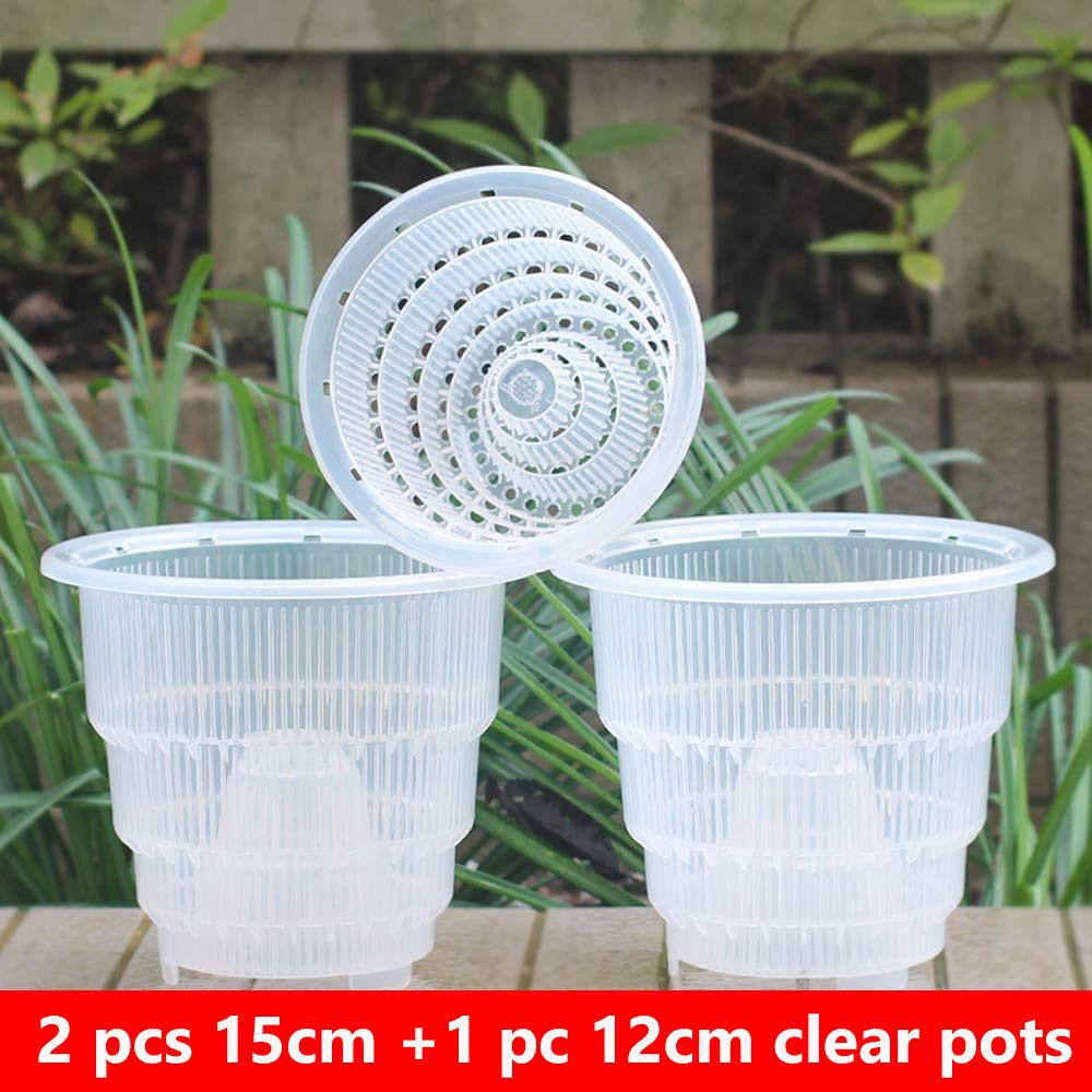 Meshpot Orchid Pot Clear Orchid Pots with Holes Plastic Orchid Pots In 10cm 12cm 15cm
