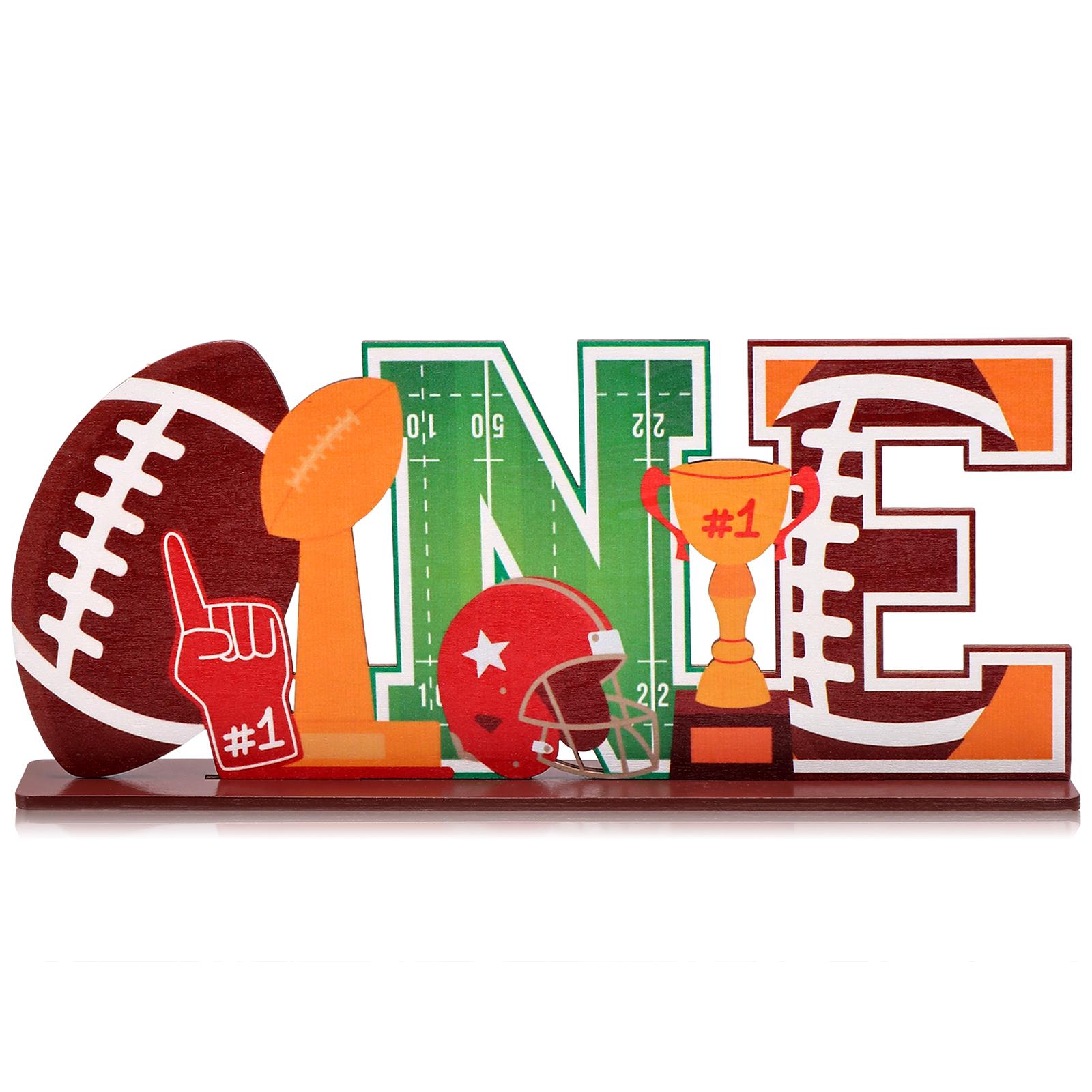 

First Year Down Birthday Party Decorations 1St Birthday Decorations Wooden Sign First Year Down One Sign For Football Championsh коричневый
