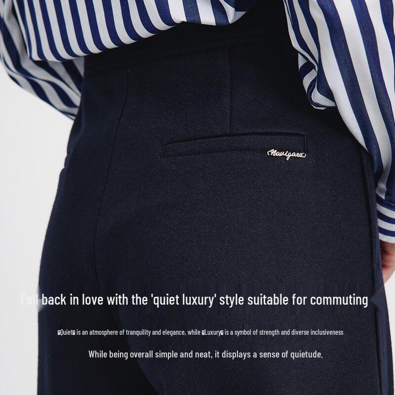 Navigare Women's Winter Wool Blend Straight-Leg Trousers