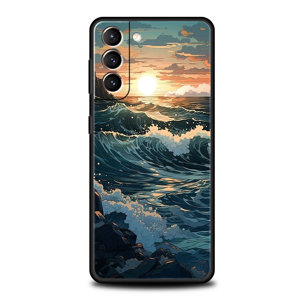 Landscape Art Phone Case For Samsung Galaxy S24 S23 S22 S20 Ultra S21 FE 5G S10 S9 Plus S10E S8 Soft Silicone Cover