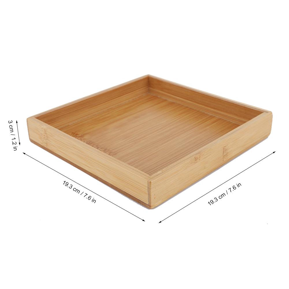 Japanese Style Rectangular Fruit Tea Food Serving Tray for Restaurant Home (19.3*19.3*3cm)
