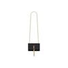 Saint Laurent Ysl Kate Gold Logo Grainy Embossed Leather Tassel Chain Shoulder Bag Small Women Bags Black 474366-BOW0J-1000
