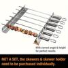 BBQ Skewer Rack Stainless Steel Barbecue Grill Stand Holder for 2 Skewers Non-Touch Elevated Design Heat Resistant Durable