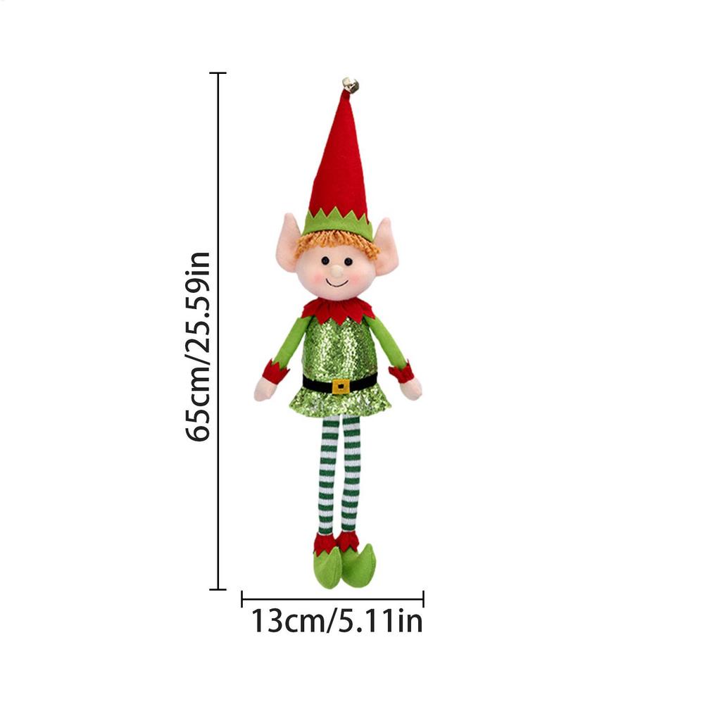 65cm Christmas Elves Doll Plush Figure with Long Legs Holiday Decoration for Home Living Room Fireplace Table Decor Xmas Gifts