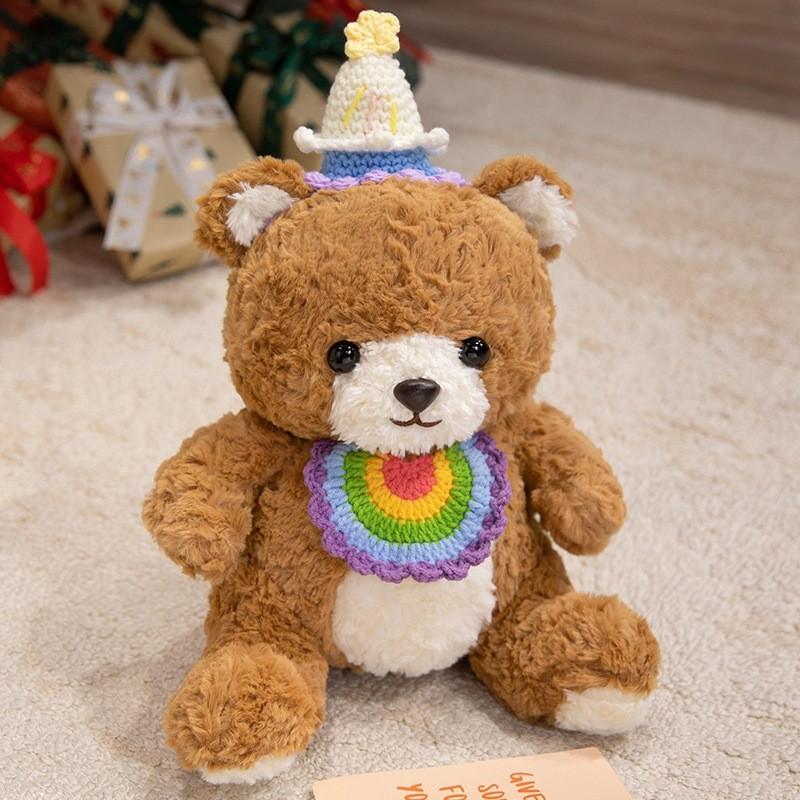 Plush Bear Toy With Cute Hood For Kids Gift Girls Party Decor