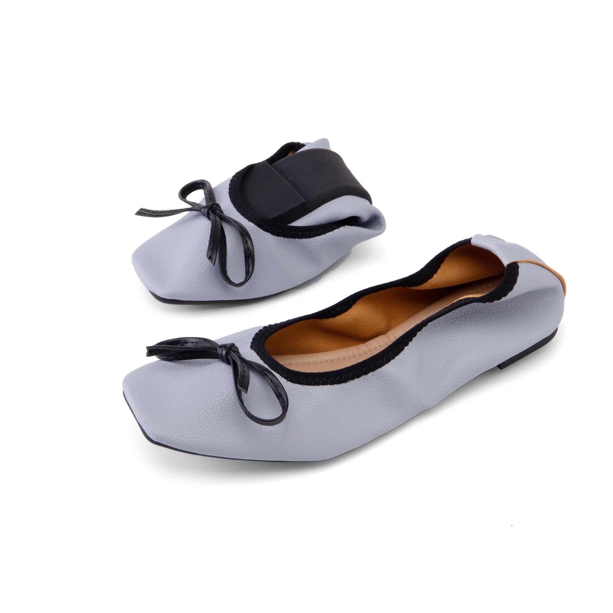 

Женские туфли из мягкой кожи, повседневные балетки, весна-осень 2024, шнуровка, бант, удобный квадратный носок, оптовая продажа обуви, размеры 34-51 3