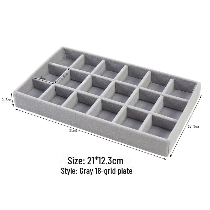 Plaid Flannel Jewelry Storage Box with Dividers for Earrings and Necklaces