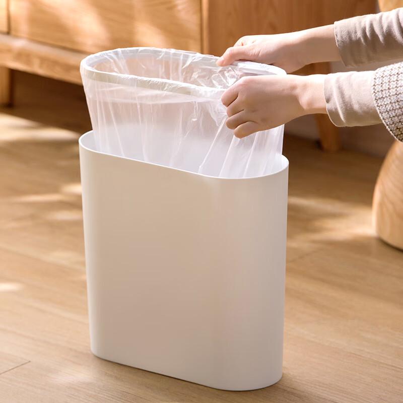 CHAHUA Press-Type Large White Plastic Trash Can with Lid