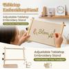 Portable Adjustable Tabletop Embroidery Stand with Split Rail Scroll Frame Hands-Free Ergonomic Cross Stitch Holder Needlework Tapestry Lap Frame