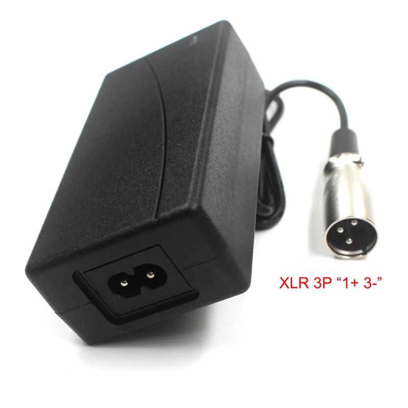 24V 29.4V 2A / 36V 42V 2A / 48V 54.6V 2A For Littium Battery Li Ion Li-ion Charger DC Plug XLRM 3P 18MM