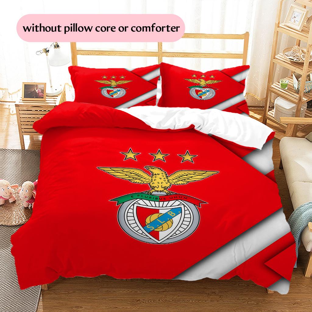 Set Copripiumino Trapuntato con Motivo SL Benfica Decorazione per la Casa Regalo (1 * copripiumino + 2 * federe senza imbottitura)