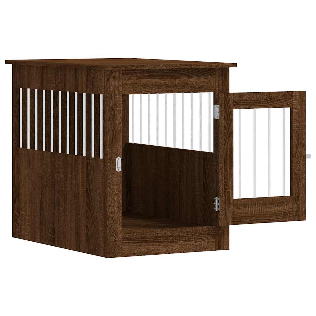 Vidaxl Dog Pen, Brown Oak, 55X80X68Cm, Wood-Based Material