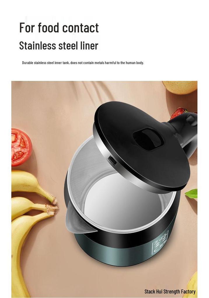 304 Stainless Steel Electric Kettle: Double-Layer, Anti-Scald, Quick Boil, Smart Insulation, Durable, Constant Temperature Control