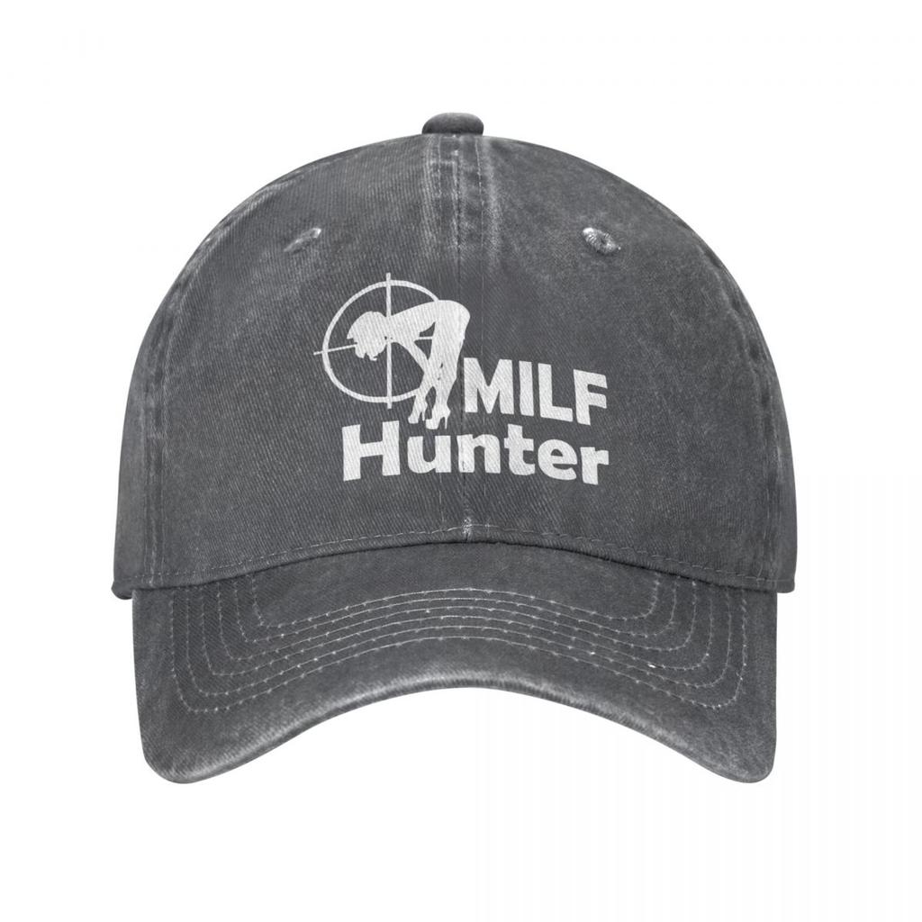 Milf Hunter Unisex Women Baseball Caps Distressed Cotton Hats Cap Classic Outdoor Activities Adjustable Fit Sun Cap