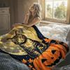 Halloween Cat Pumpkin-s Flannel Blanket Warm Soft Halloween Christmas Decorative Couch Warm Cozy All-Season Gift
