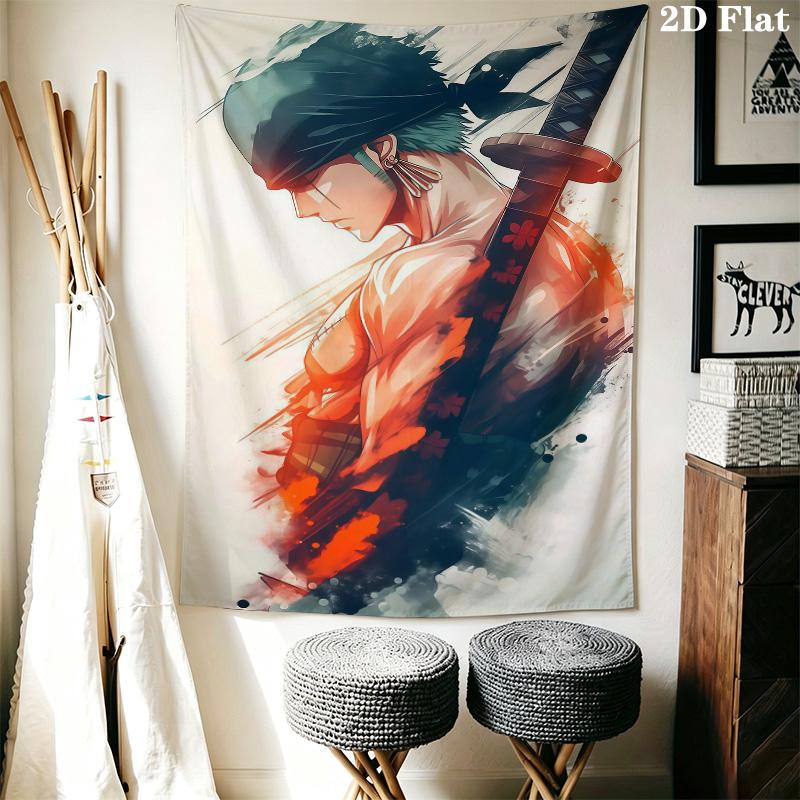 Roronoa Zoro Wall Tapestry Aesthetic Wall Hanging Printed Fabric Blanket Decorative Tapestries For Bedroom Living Room Home Decor