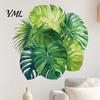 Kreative Wandkunst für Schlafzimmer Tropische Grüne Pflanzenaufkleber, Wasserdichte PVC Botanische Decals, Nordic Style Aufkleber Dekorationen, Abziehbar und Aufklebbar Wandbilder