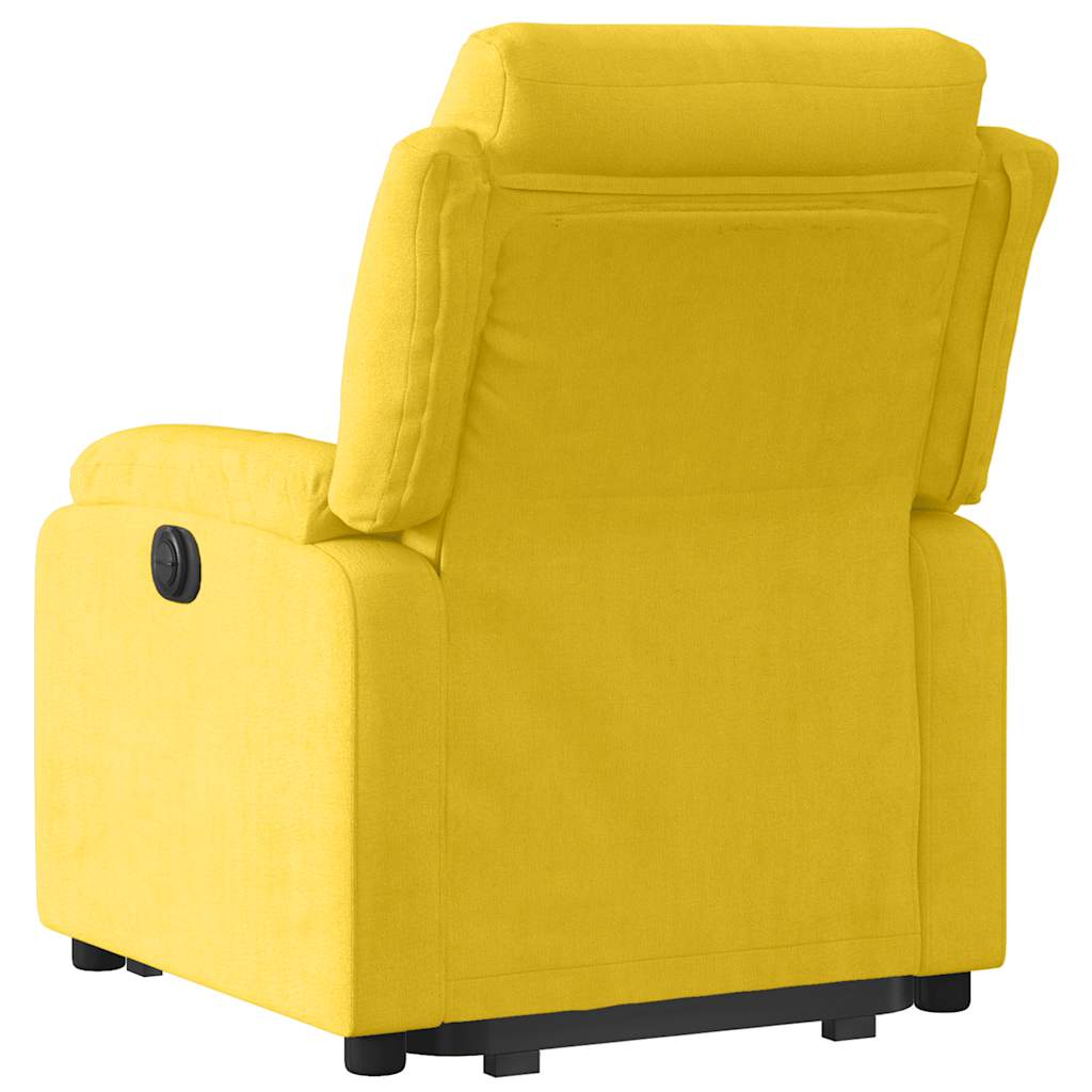 Recliner Chair with Lift Assist Yellow Velvet