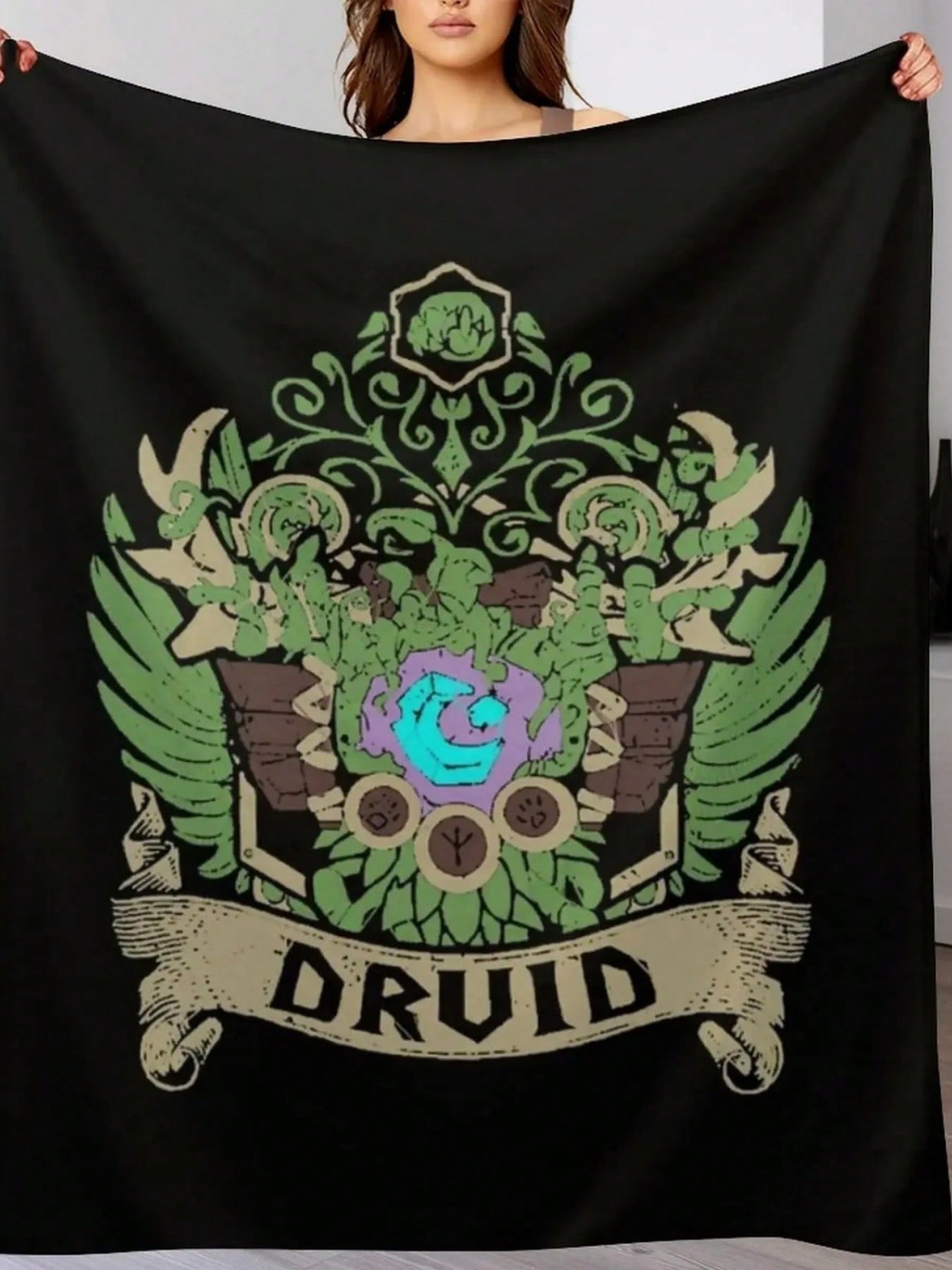 DRUID - EDITION Throw Blanket Thin Thins Valentine Gift Ideas Luxury Throw Blankets 75X95CM серый